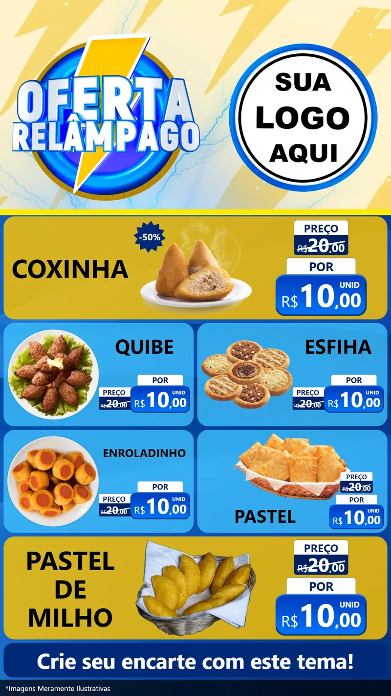 Modelo de TV para TV Vertical com o tema Oferta Relâmpago para Salgadaria