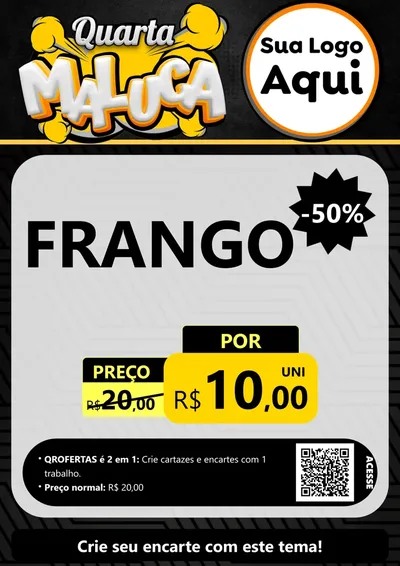 Modelo de Cartaz para Cartaz A4 Vertical com o tema Quarta Maluca para Assados