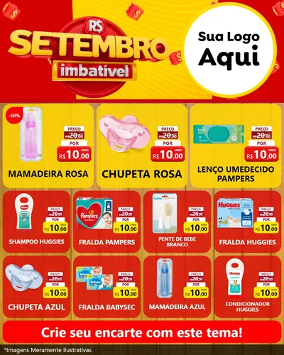 Modelo de Rede Social para Feed Instagram com o tema Setembro Imbatível para Bebês