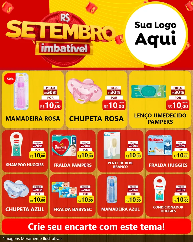 Modelo de Rede Social para Feed Instagram com o tema Setembro Imbatível para Bebês