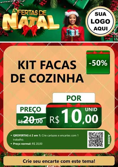 Modelo de Cartaz para Cartaz A4 Vertical com o tema Ofertas de Natal para Utilidades Domésticas