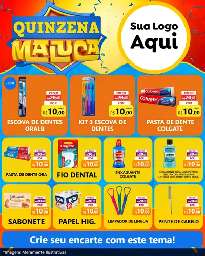 Modelo de Rede Social para Feed Instagram com o tema Quinzena Maluca para Higiene Pessoal