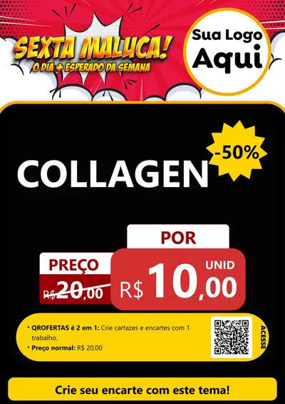 Modelo de Cartaz para Cartaz A4 Vertical com o tema Sexta Maluca! para Suplementos alimentares