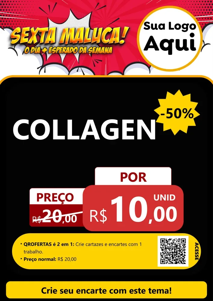 Modelo de Cartaz para Cartaz A4 Vertical com o tema Sexta Maluca! para Suplementos alimentares