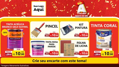 Modelo de TV para TV Horizontal com o tema Dia A o Dia Mais Barato do Mês para Tintas e Ferramentas