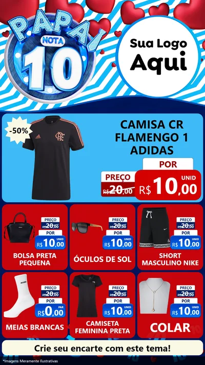 Modelo de Rede Social para Stories com o tema Papai Nota 10 para Roupas e acessórios