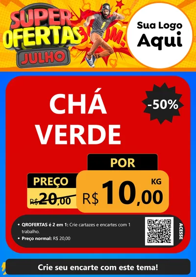 Modelo de Cartaz para Cartaz A4 Vertical com o tema Super Ofertas Julho para Produtos Naturais
