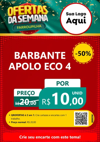 Modelo de Cartaz para Cartaz A4 Vertical com o tema Ofertas da Semana Farroupilha para Armarinho e Aviamentos