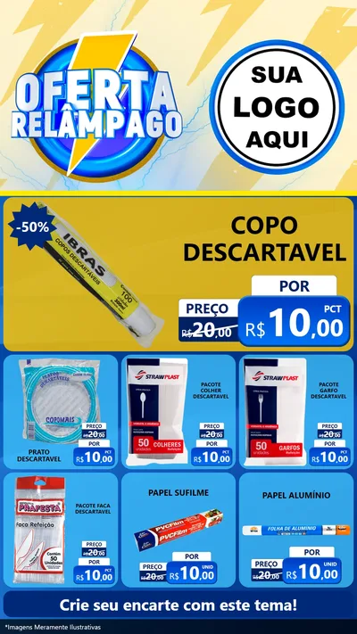 Modelo de Rede Social para Stories com o tema Oferta Relâmpago para Embalagens