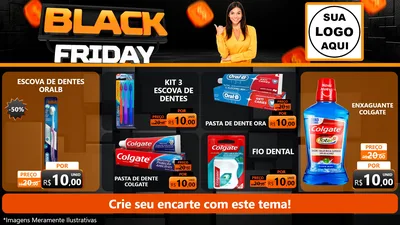 Modelo de TV para TV Horizontal com o tema Black Friday para Higiene Pessoal