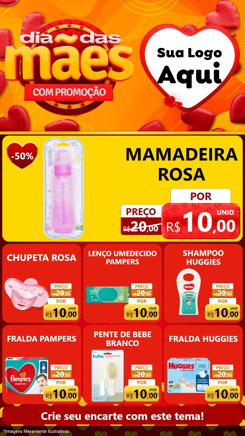 Modelo de Rede Social para Stories com o tema Dia das Mães com Promoção para Bebês