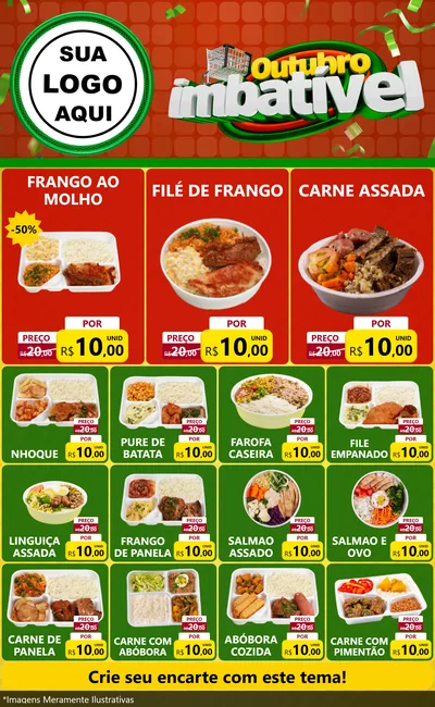 Modelo de Encarte para Encarte Grande com o tema Outubro Imbatível para Restaurante