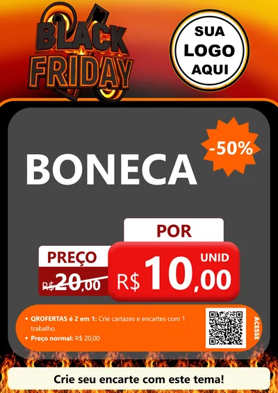 Modelo de Cartaz para Cartaz A4 Vertical com o tema Black Friday para Brinquedos