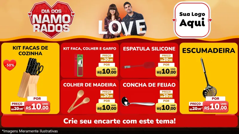 Modelo de TV para TV Horizontal com o tema Dia dos Namorados para Utilidades Domésticas