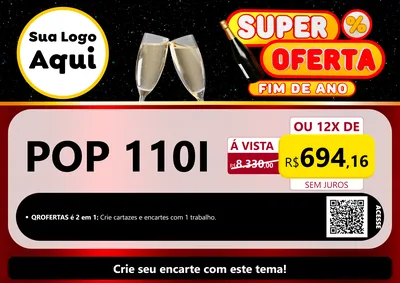 Modelo de Cartaz para Cartaz A4 Horizontal com o tema Super Oferta Fim de Ano para Concessionaria de Motos