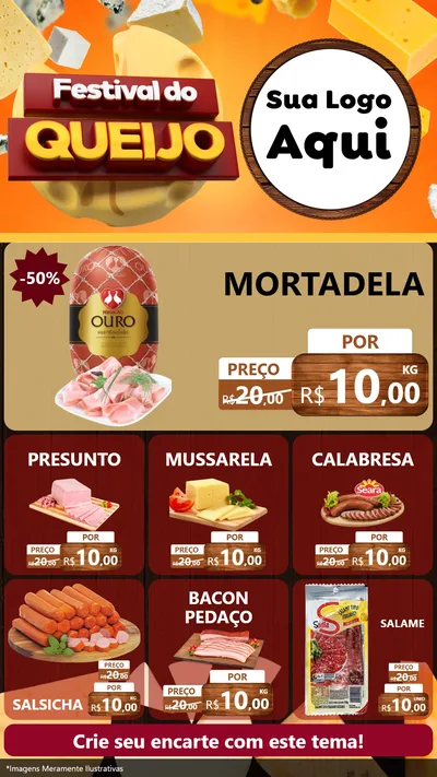 Modelo de Rede Social para Stories com o tema Festival do Queijo para Frios e Laticínios