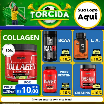 Modelo de Rede Social para Feed Facebook com o tema Torcida para Suplementos alimentares