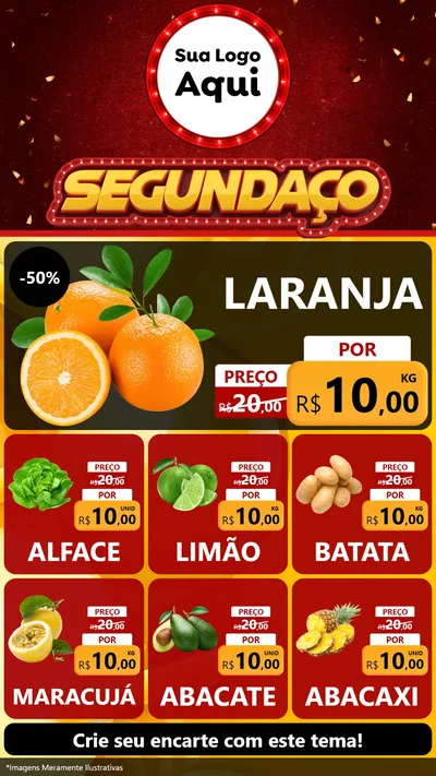 Modelo de Rede Social para Stories com o tema Segundaço para Hortifrúti