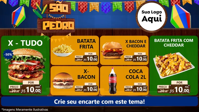 Modelo de TV para TV Horizontal com o tema São Pedro para Hamburgueria