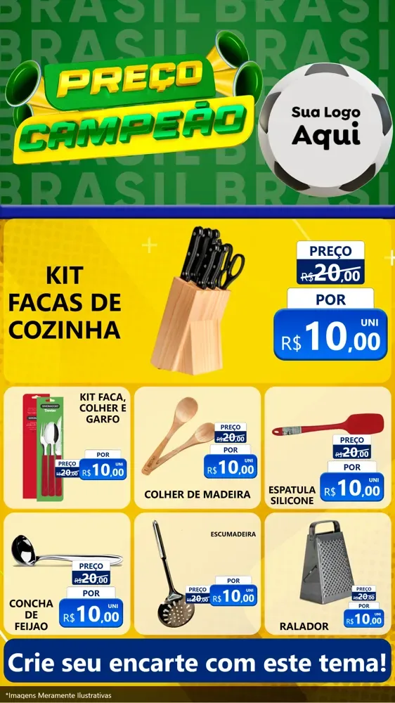 Modelo de Rede Social para Stories com o tema Preço Campeão - Copa para Utilidades Domésticas