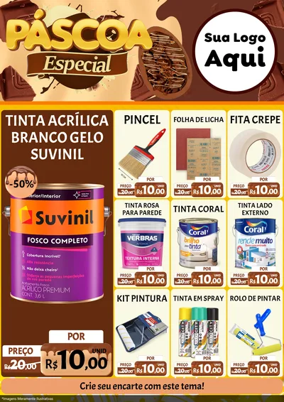 Modelo de Encarte para Encarte A4 Vertical com o tema Páscoa Especial para Tintas e Ferramentas