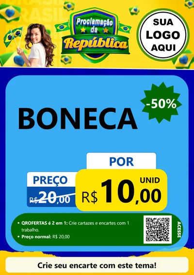 Modelo de Cartaz para Cartaz A4 Vertical com o tema Proclamação da República para Brinquedos
