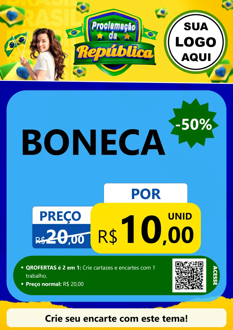 Modelo de Cartaz para Cartaz A4 Vertical com o tema Proclamação da República para Brinquedos