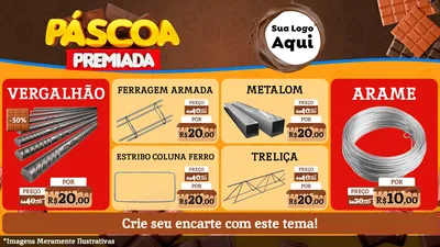 Modelo de TV para TV Horizontal com o tema Páscoa Premiada para Ferragens
