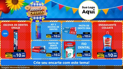 Modelo de TV para TV Horizontal com o tema Arraiá de Ofertas para Higiene Pessoal