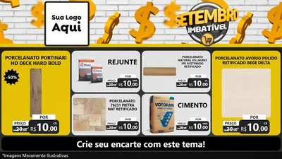 Modelo de TV para TV Horizontal com o tema Setembro Imbatível para Pisos e revestimentos