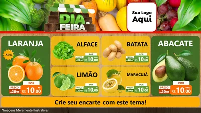 Modelo de TV para TV Horizontal com o tema Dia de Feira para Hortifrúti