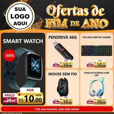 Modelo de Rede Social para Feed Facebook com o tema Ofertas de Fim de Ano para Informática