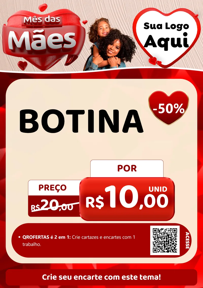 Modelo de Cartaz para Cartaz A4 Vertical com o tema Mês das Mães para Agropecuária