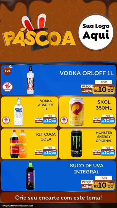 Modelo de TV para TV Vertical com o tema Páscoa para Distribuidora de bebidas