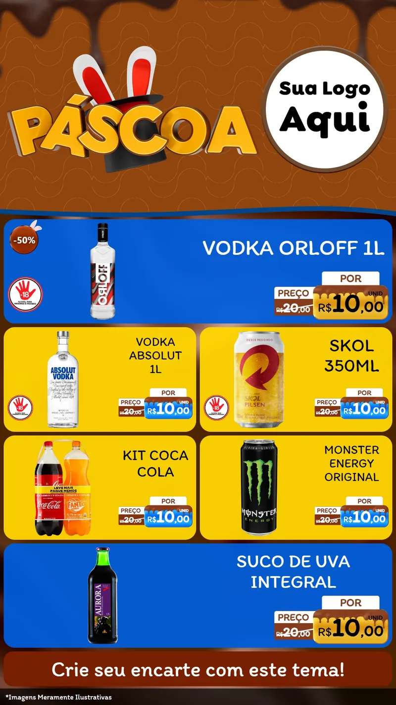 Modelo de TV para TV Vertical com o tema Páscoa para Distribuidora de bebidas