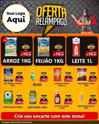 Modelo de Rede Social para Feed Instagram com o tema Oferta Relâmpago para Supermercado