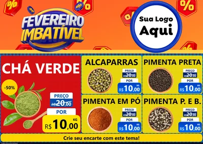 Modelo de Encarte para Encarte A4 Horizontal com o tema Fevereiro Imbatível para Produtos Naturais