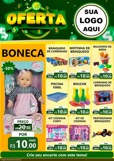 Modelo de Encarte para Encarte A4 Vertical com o tema Oferta para Brinquedos