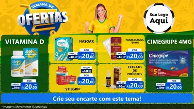 Modelo de TV para TV Horizontal com o tema Semana de Ofertas - Copa para Farmácia