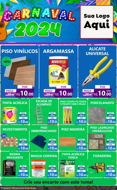 Modelo de Encarte para Encarte Grande com o tema Carnaval 2027 para Material para Construção