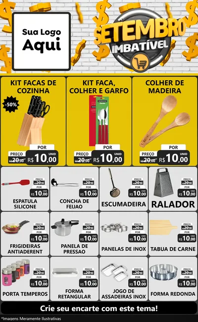 Modelo de Encarte para Encarte Grande com o tema Setembro Imbatível para Utilidades Domésticas