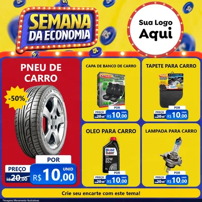 Modelo de Rede Social para Feed Facebook com o tema Semana da Economia para Auto peças