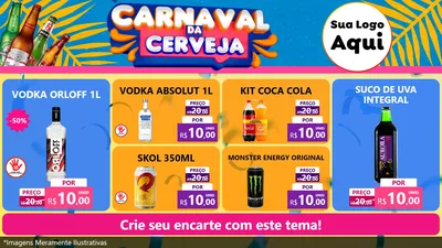 Modelo de TV para TV Horizontal com o tema Carnaval da Cerveja para Distribuidora de bebidas