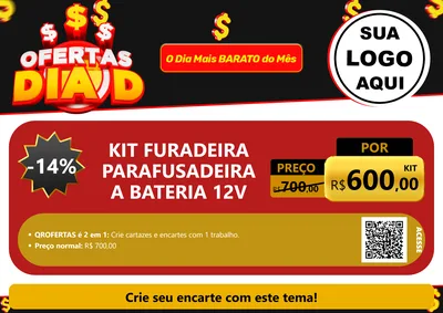 Modelo de Cartaz para Cartaz A4 Horizontal com o tema Ofertas Dia D para Maquinas e Ferramentas