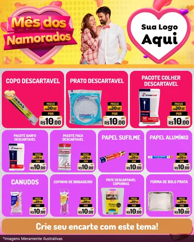 Modelo de Rede Social para Feed Instagram com o tema Mês dos Namorados para Embalagens