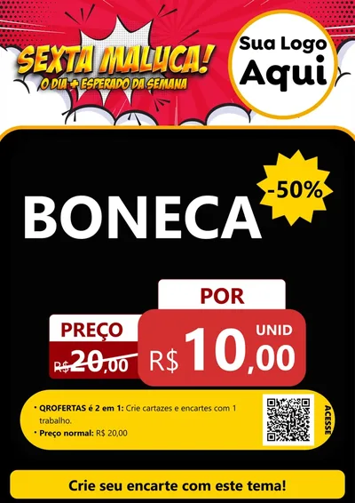 Modelo de Cartaz para Cartaz A4 Vertical com o tema Sexta Maluca! para Brinquedos