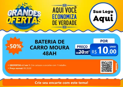 Modelo de Cartaz para Cartaz A4 Horizontal com o tema Grandes Ofertas para Baterias Elétricas