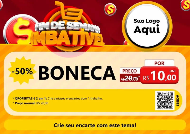 Modelo de Cartaz para Cartaz A4 Horizontal com o tema Fim de Semana Imbatível para Brinquedos