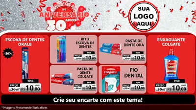 Modelo de TV para TV Horizontal com o tema Promoção de Aniversário - 30 Anos para Higiene Pessoal