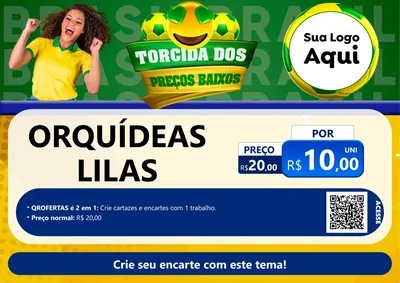 Modelo de Cartaz para Cartaz A4 Horizontal com o tema Torcida dos Preços Baixos - Copa para Floricultura e jardim